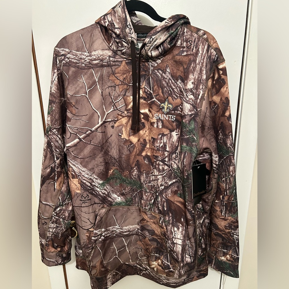 Dunbrooke New Orleans Saints Camo Hoodie - Brown & Green